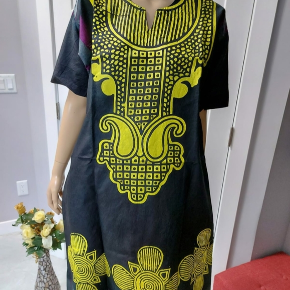 African adire silk caftan,Adire top and leggings - Picture 17 of 17